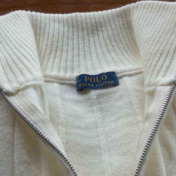 Ralph Lauren Men's Zip-Up Sweater in Cream - Picture 2 of 2